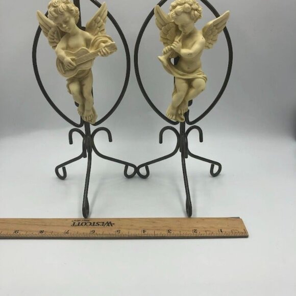 Vintage Metal Angel Set of 2 Taper Candle Holders Spiritual Holiday Décor Altar - Picture 11 of 12